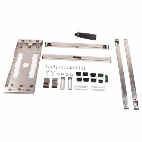 Full Throttle Electric Circular Saw Trimmer With Steel Positioning Frame parts including steel guide, handle, and accessories for DIY woodworking.