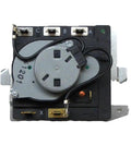 Dryer Timer Replacement DM101 234D1296P004 Compatible With GE Hotpoint, close-up of plug-and-play timer showing connections.