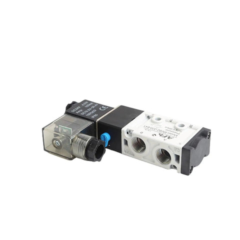 Heavy Duty Pneumatic Directional Valve Solenoid 24V Dc Mvsc 220 4E Series with clear casing and control ports for automation.