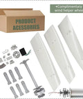 Compact Vertical Wind Turbine Kit With Charge Controller For Home, Boat And Worksite Power, 48V White Helix Design components