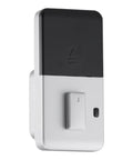 Secure Your Front Door With This Slick Silver Touch Fingerprint Deadbolt Keyless Entry Lock featuring a sleek silver and black design.