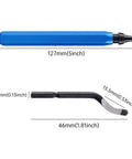 Blue deburring tool with replaceable curved blade and 10 BS1010 HSS blades for metal, resin, PVC pipes and 3D-printed edges