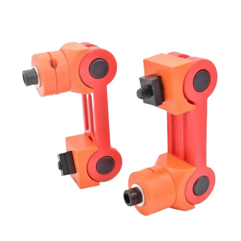 Solid Universal Cnc Mill Machine Positioner With Hella Precise Work Piece Stop For Rock Solid Angle And Height Adjustments Shop Ready durable orange clamps.