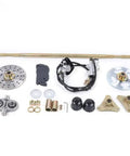 Go Kart Rear Axle Kit 29 Inch 740mm Complete Live Hub With Brake Assembly Pillow Blocks T8F Sprocket 58T parts layout