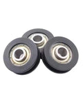 Heavy Duty Nylon Coated Bearing Roller Wheels With Slick Rolling Action For Sliding Glass Doors Aluminum Frames And Cabinet Drawers 6Mm Bore 26Mm Diameter set of three