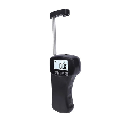 Slick Handheld Digital Force Gauge Designed For Hassle Free Push And Pull Testing With 5kg 11lb Capacity and a clear backlit screen.