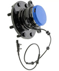 Front Wheel Bearing And Hub Assembly For Quick Bolt On Swap, features a black hub with blue cap and wiring for Nissan vans.