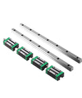 Professional Grade Heavy Duty Linear Motion Guide Rail With Knockout Precision Core Bearings For Slip Free Gliding Action and Bulletproof Stability Available In Multiple Lengths Up To Three Meters with steel bearings and two rails.