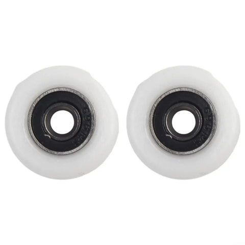 Heavy Duty Replacement Shower Door Rollers For 19mm 23mm And 25mm Glass Sliding Doors Slick Rolling Nylon Wheels close-up of two white nylon rollers