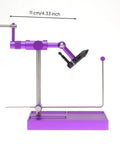 Adjustable Head Fly Tying Vise With Hardened Steel Hook Holding Compact Desktop Vise For Anglers Bench Work Purple Finish 17.5cm