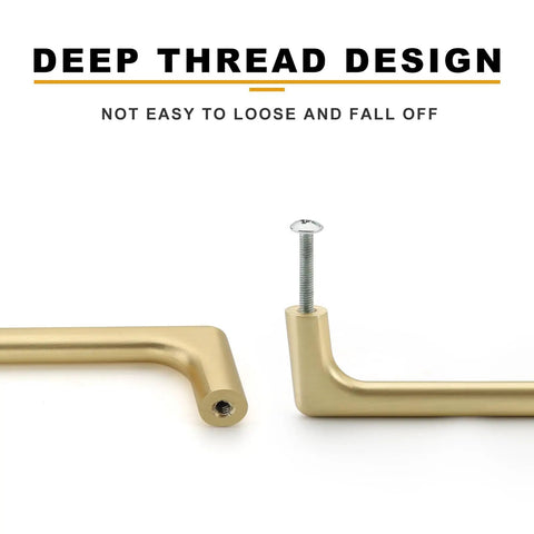 Kick Up Your Style With These Slick 10 Pack 7.5 Inch Brushed Gold Cabinet Pulls For Kitchen Cabinets Drawers And Cupboards Razor Sharp Metallic Heavy Duty Easy Mount Top Shelf Hardware For Modern Homes deep thread design and screw detail