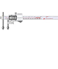 Pro Shop Grade Digital Caliper With Fast Clear Reading For Exact Round Hole Center Distance And Cone Measurements Metric Measuring Tool showing stainless steel construction and digital display.
