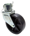 Pro Series 6 Inch Thermoplastic Caster With 1200 Lb Capacity Zinc Plated Bracket And Clear Zinc Finish Fits Round Tube Jacks
