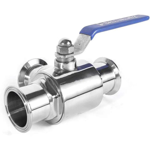 Badass Stainless Steel Sanitary Ball Valve With PTFE Lining And Locking Handle For Heavy Duty Fluid Control, front view