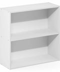Premium Two Tier Closet Organizer with White and Open Shelves for Bedroom Clothes Storage simple shelf unit with two shelves.