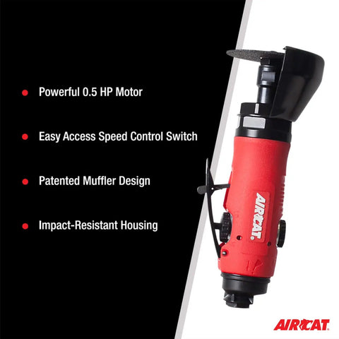 Beast of a 3-Inch Composite Reversible Pneumatic Cutoff Tool, 0.5 HP Motor, 18,000 RPM Free Speed, Quiet Muffler Tech