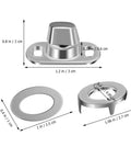 Stainless Steel Turn Button Fasteners Heavy Duty Canvas Tarp Grommet Hardware Kit Quick Release silver rivets showing dimensions.