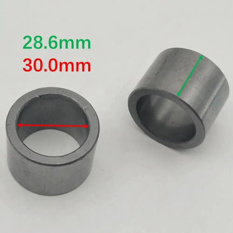 Replacement Washer Bearing and Seal Kit for Maytag Whirlpool Kenmore Dryer showing two metal bushings with dimensions 28.6mm and 30.0mm.
