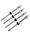 Rock Solid Stainless Steel Double Ended Wood Screws For Solar Panel Mounting Kit Compatible With Tile Tin And Color Metal Roofs Heavy Duty Photovoltaic Bracket Hardware Secure Your Rig Fast 4 Piece Set 200mm