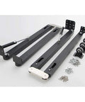 Hidden Desktop Folding Connector Accessories Kit For Space Saving Desks And Tables, Quiet Hydraulic Fold Down Desk Hinges For Dining Tables, Bar Cabinets And Workstations, Complete Set, black aluminum alloy hinges and screws