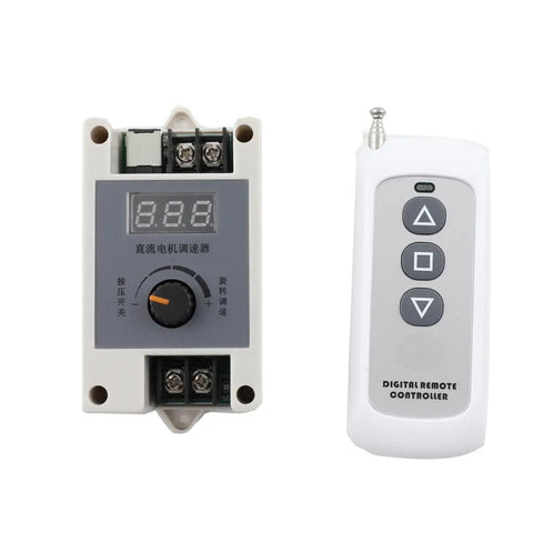 Adjustable Telescopic Linear Actuator Motor With Integrated Speed Controller And 24 Volt Power Supply, featuring digital speed readout and remote.