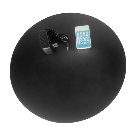 Motorized Rotating Display Stand With Remote 16.5Inch 360 Electric Spinning Photography Turntable For Jewelry Watches And Decor TopShelf UltraQuiet Rotation QuickSetup Control showing black base, remote, and power adapter.