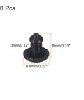 Top Shelf Silicone Hole Plugs Snap In Locking Round Seals 3mm Rubber Panel Gaskets Flush Waterproof Bulkhead Covers Black Finish For Kitchen Tools And Instruments Pack Of 30 with dimensions 6.8mm and 8mm.