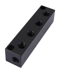 Shop Tough 6 Port Air Compressor Manifold Block With Quarter Inch Npt Fittings For Multiple Pneumatic Tool Lines Plug And Play Splitter in black aluminum.