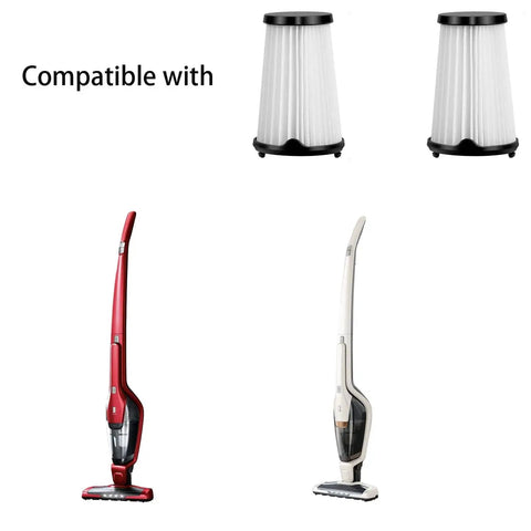 6 Pack VAF-1 Vacuum Filters For Ergorapido Stick Vacuum EHVS2510AW VS3510AR with compatible red and white models.