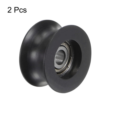 Built Tough U Groove Pulley With Nylon Coated Roller Bearing Glides Like Butter On Sliding Doors And Windows 5Mm Shaft Rubber Sealed, 2 Pcs