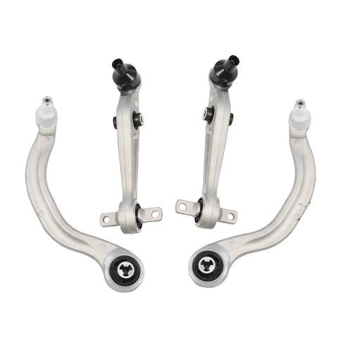 Complete Four Piece Control Arm And Ball Joint Suspension Kit For 2017 To 2023 Tesla Model 3 with two front lower arms.