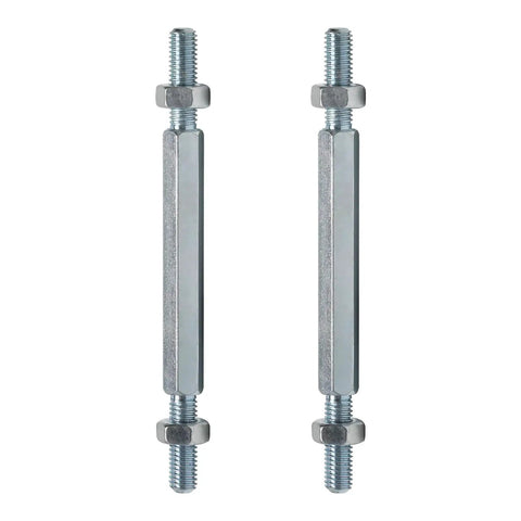 2Pcs Heavy Duty 8Mm Tie Rod Ball Joint Steering Tie Rod Sway Bar Heim Joint M8 Rod End Bearing kit with hardware in silver.