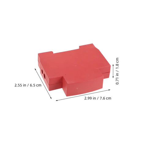 Four Pack Snazzy Snap In Fire Extinguisher Guards For Aerosol Suppressors No Sweat Sticker Shields in red, measuring 2.99 x 2.55 x 0.71 inches.
