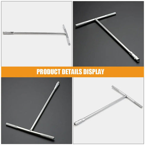 Heavy Duty T Handle Socket Wrench With Deep Design And Non Slip Comfort Grip for stubborn bolts, stainless steel construction.