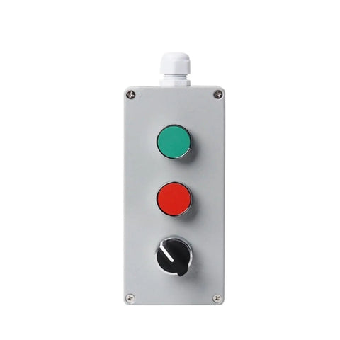 Explosion Proof Metal Push Button Control Box Waterproof Junction Box With Heavy Duty Emergency Start Reset And 3P Rotary Switch