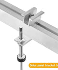 Rock Solid Solar Panel Mounting Fastener Kit With Durable 304 Stainless Steel Wood Screws And Support Plates For No Fuss Roof Installations And Pv Racking Systems Rust Proof Four Piece Kit detailed view of solar panel bracket bolt and stainless steel nut.