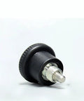 Badass M10 Index Plunger With Spring Actuated Locating Pin And Precision Stainless Steel Dowel Bolt side view with black body.