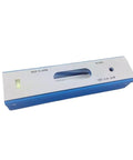 Heavy Duty Spirit Level And Precision Measuring Ruler Engineered For Rock Solid Accuracy With Dead On 0.02 Millimeter Readings, blue and white design.