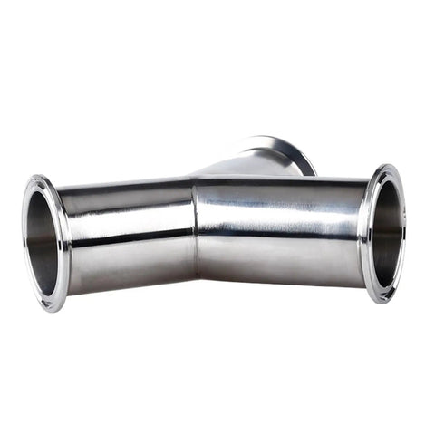 Y Shaped 3 Way Sanitary Pipe Fitting Tri Clamp 304 Stainless Steel Built Tough Durable Connector Fits One And A Half To Four Inch Pipes 76mm OD