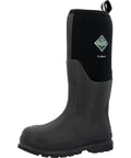 Site Crew Approved Professional Heavy Duty Mens Steel Toe Work Boots Featuring Triple Rubber Toe Caps And Nonslip Rubber Outsoles For The Daily Grind, side view, gray waterproof design.