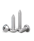 Tough As Nails 100 Pack Pan Head Phillips Self Tapping Screws For Sheet Metal And Wood Using 304 Stainless Steel Anti Rust Coating Heavy Duty Fasteners That Get The Job Done 4 X 3 8 displayed on a white background.
