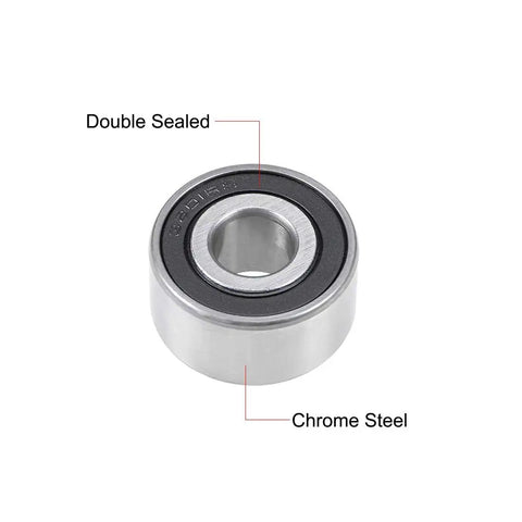 Sick 3201-2RS Angular Contact Ball Bearings 3 Piece Chrome Steel Double Sealed Low Noise Heavy Duty Abec P0 Precision Rated for Motors.