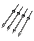 Rock Solid Stainless Steel Double Ended Wood Screws For Solar Panel Mounting Kit Compatible With Tile Tin And Color Metal Roofs Heavy Duty Photovoltaic Bracket Hardware Secure Your Rig Fast 4 Piece Set 200mm displayed in a row.