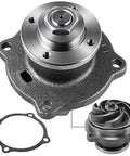 Heavy Duty Water Pump With Beefed Up C And U Bearing Fits Caterpillar Cat 3204 3208 Engines For 910 926 215 Wheel Loaders, showing pump and gasket.