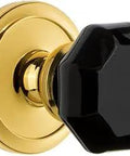 Circulaire Rosette With Lyon Knob Passage Door Hardware For Non Locking Interior Doors Two And Three Quarter Inch Backset Lifetime Brass Finish