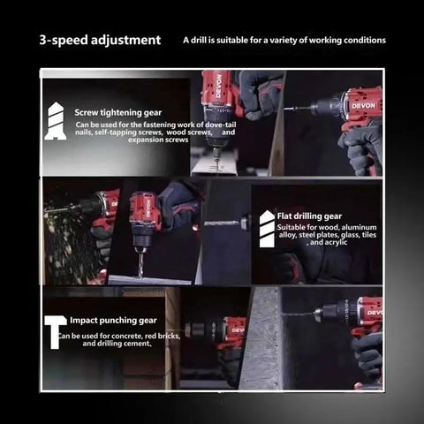 Boss Level 20V Brushless Cordless Drill Driver Delivering Killer 90Nm Torque And No Fuss Three Mode Settings for screw tightening, flat drilling, and impact.