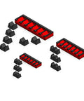 3D Tool Tray Socket Extension Organizers Set For Drawer Organization, 3 Piece Red And Black Magnetic Trays That Secure Extensions