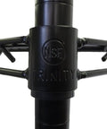 Close-up of Heavy Duty Real Deal Adjustable Wire Shelving Rack With Seriously Tough 3200 Lb Capacity NSF certified black frame detail.