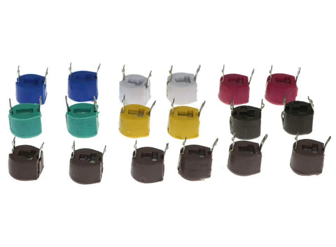 Grab This Must Have 18 Pack Adjustable Trimmer Capacitor Set For Arduino Projects With 5Pf To 120Pf Adjustments, colorful SMD capacitors.
