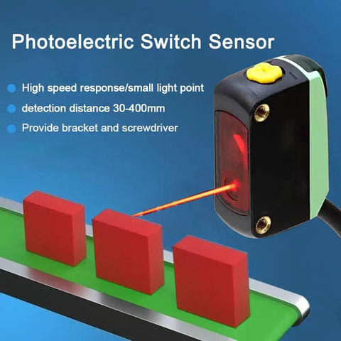 NPN Photoelectric Sensor With Diffuse Reflection Square Shape LED Display for detecting objects as small as 5mm